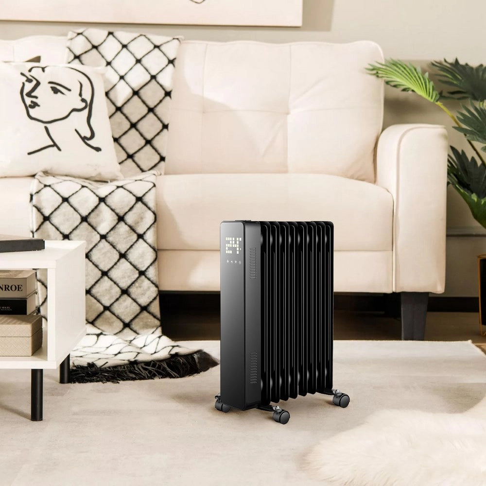 Stufa elettrica con 9 elementi 220V nera con varie funzioni e  telecomando