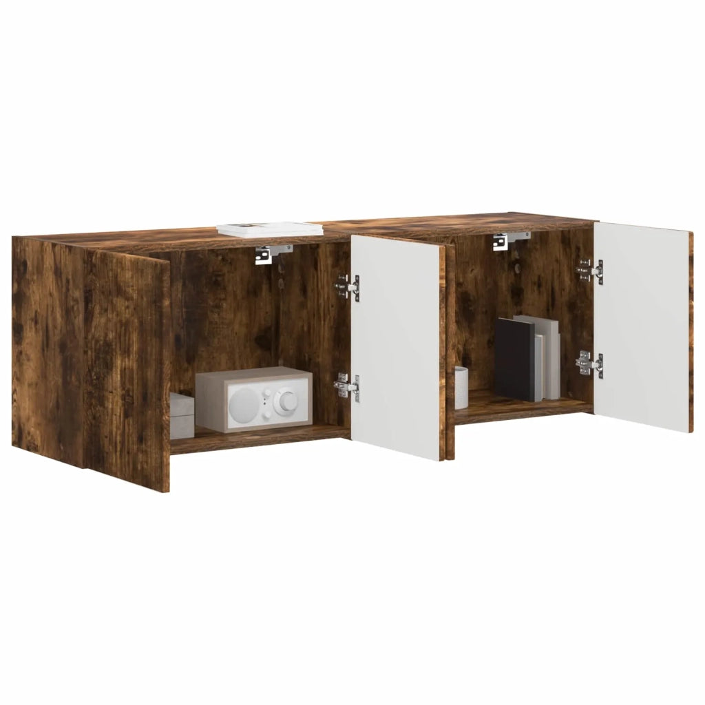 Mobile TV da parete 2 pcs Rovere fumé 59,5 x 31 x 40 cm 892340