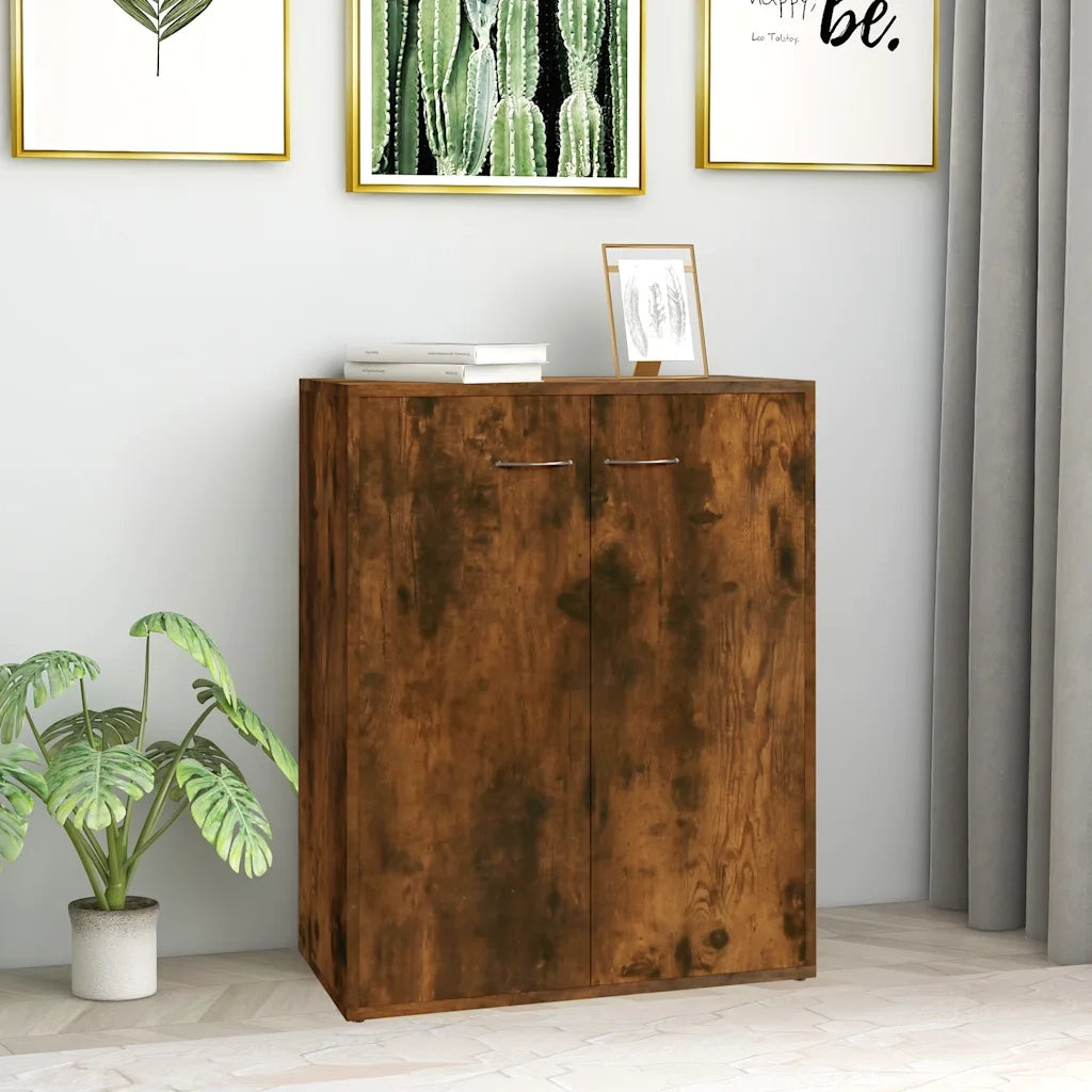 Credenza Rovere Fumo 60x30x75 cm in Legno Multistrato 815378