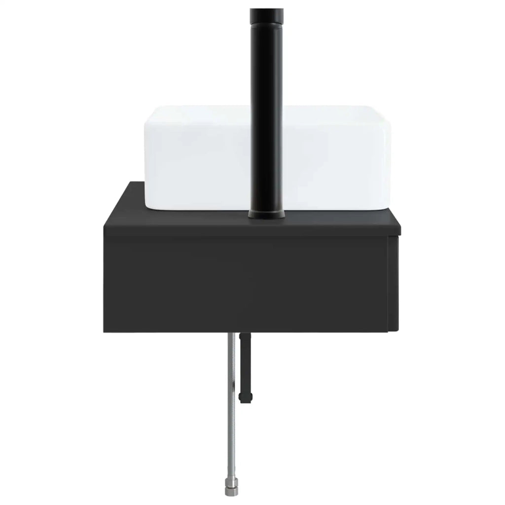 Lavabo da Parete Nero 53 x 35 x 39 cm Legno ingegnerizzato 890209