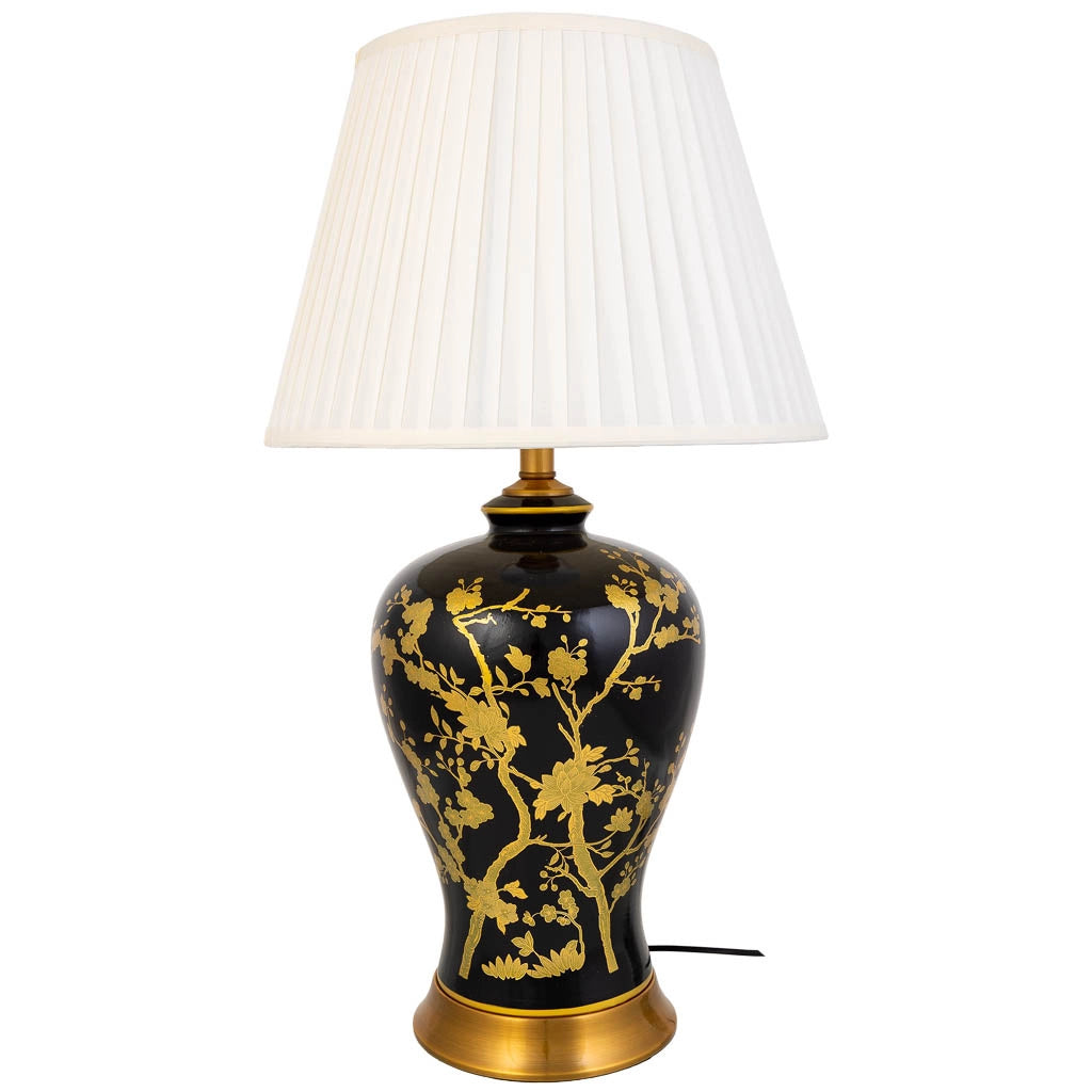Lampada da tavolo in ceramica nero D24x37
