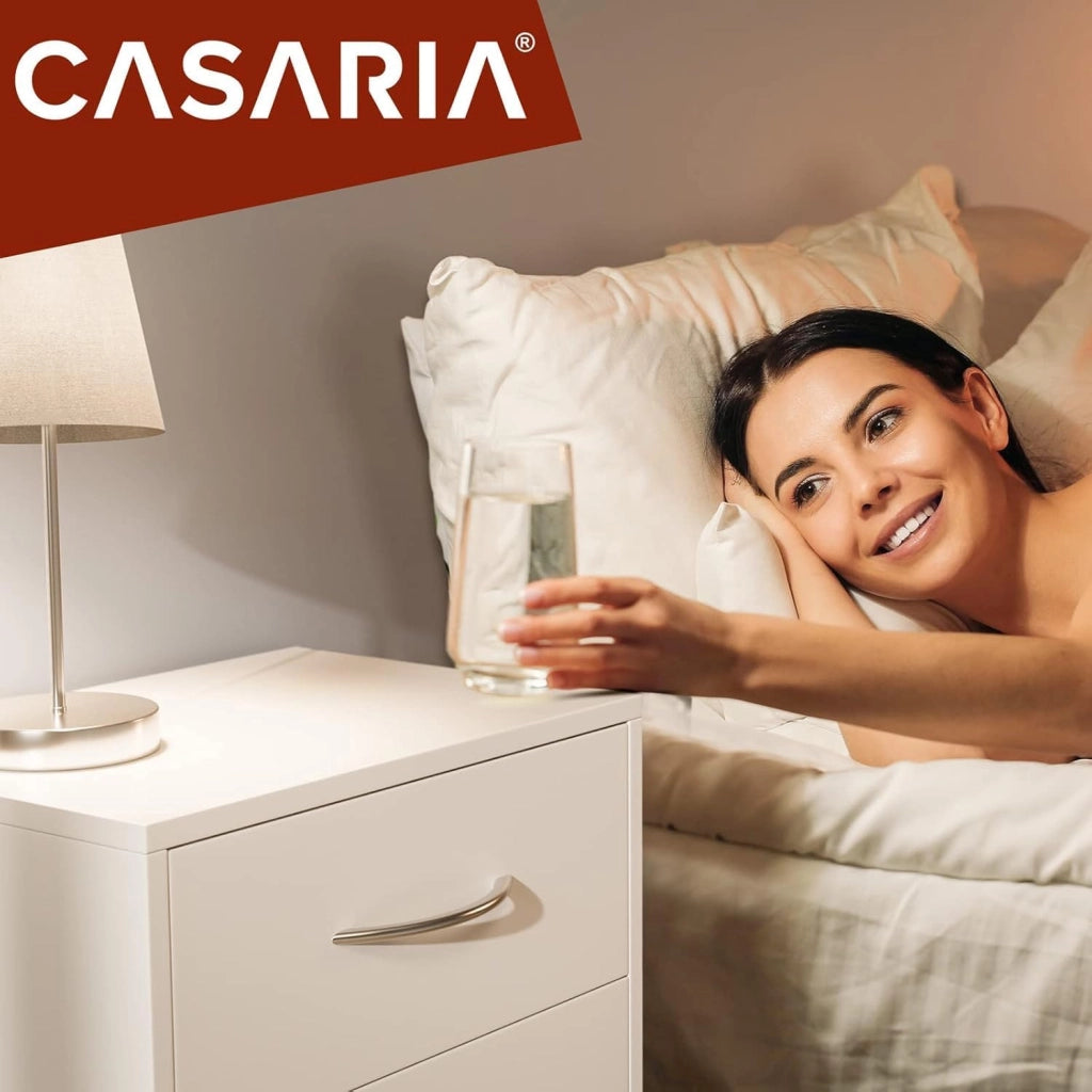 ® Comodino Set da 2 54x39x28cm in Legno 3 Cassetti Camera Letto Tavolino da Notte Comodini Bianco