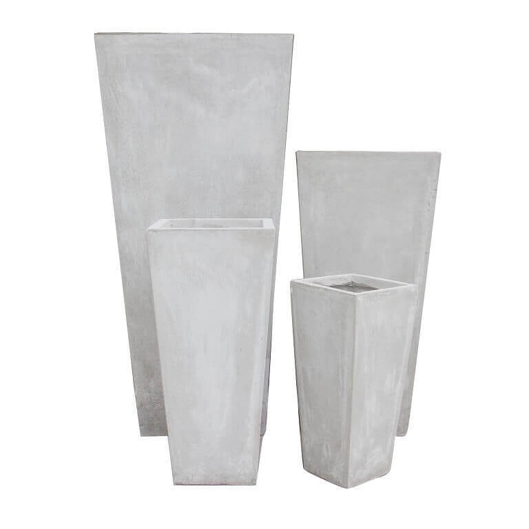 Set di 4 vasi da Giardino in Fibra di argilla cm 43x43x89 - DERRICK