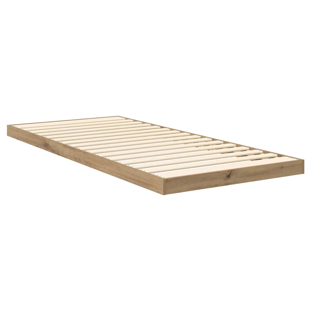 Struttura letto a terra Rovere artigianale 80 x 200 cm