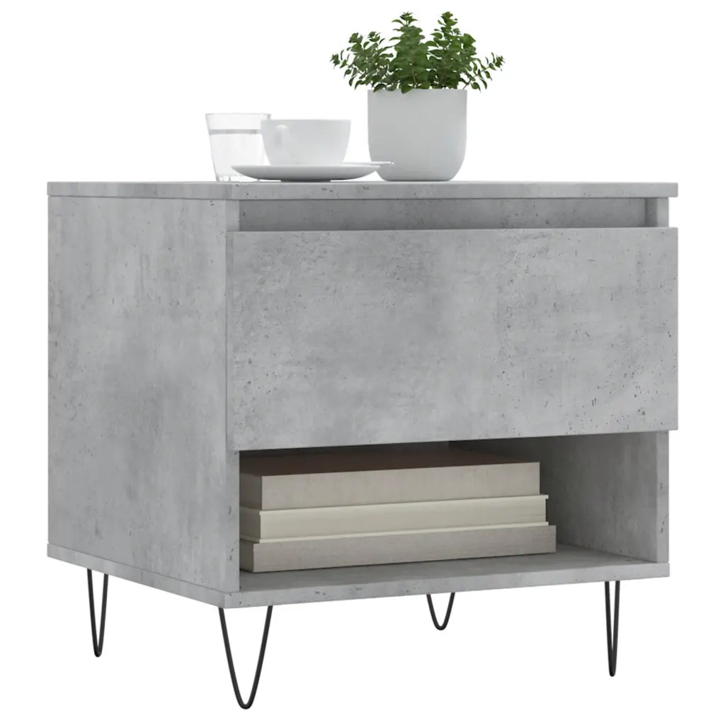 2 pz Tavolini salotto | Tavolino da caff¨¨ | Tavolino da Soggiorno Grigio Cemento 50x46x50 Legno Multistrato