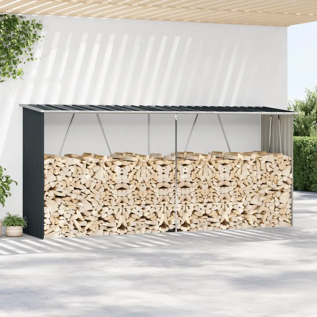 Capannone da Giardino in Acciaio Zincato 330x84x152cm Antracite CFW5208957