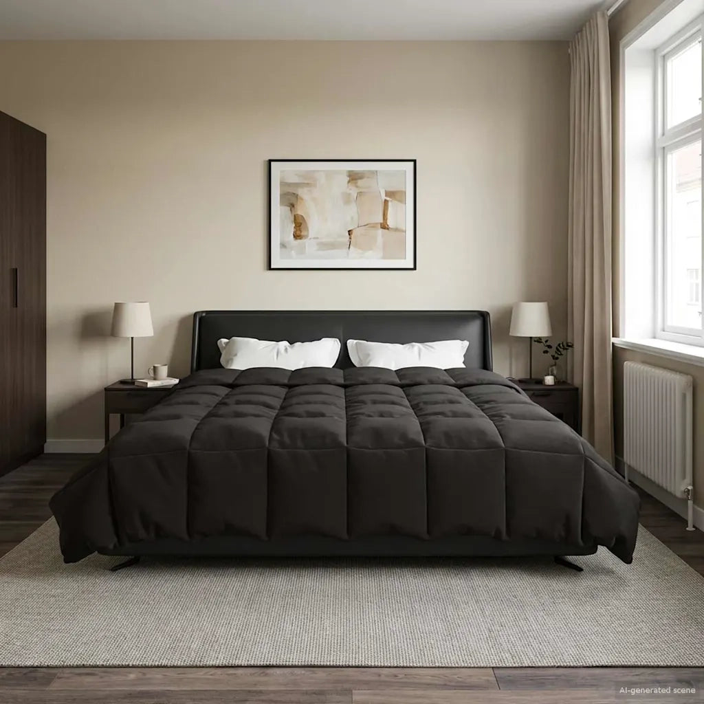Duvet Estivo Trapuntato Antracite 200 x 220 cm Microfibra 42025913