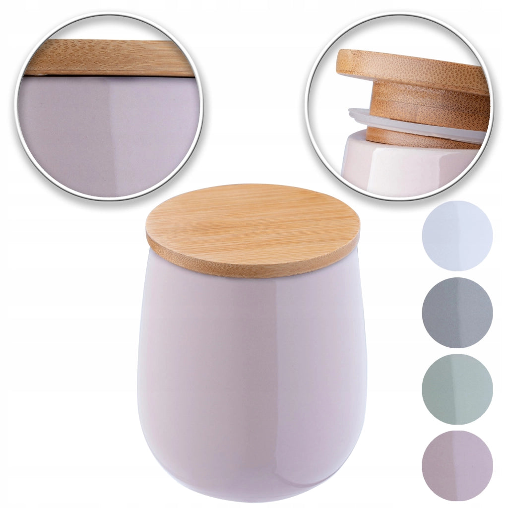 Scatola organizer per dischetti di cotone KADAX, in ceramica rosa