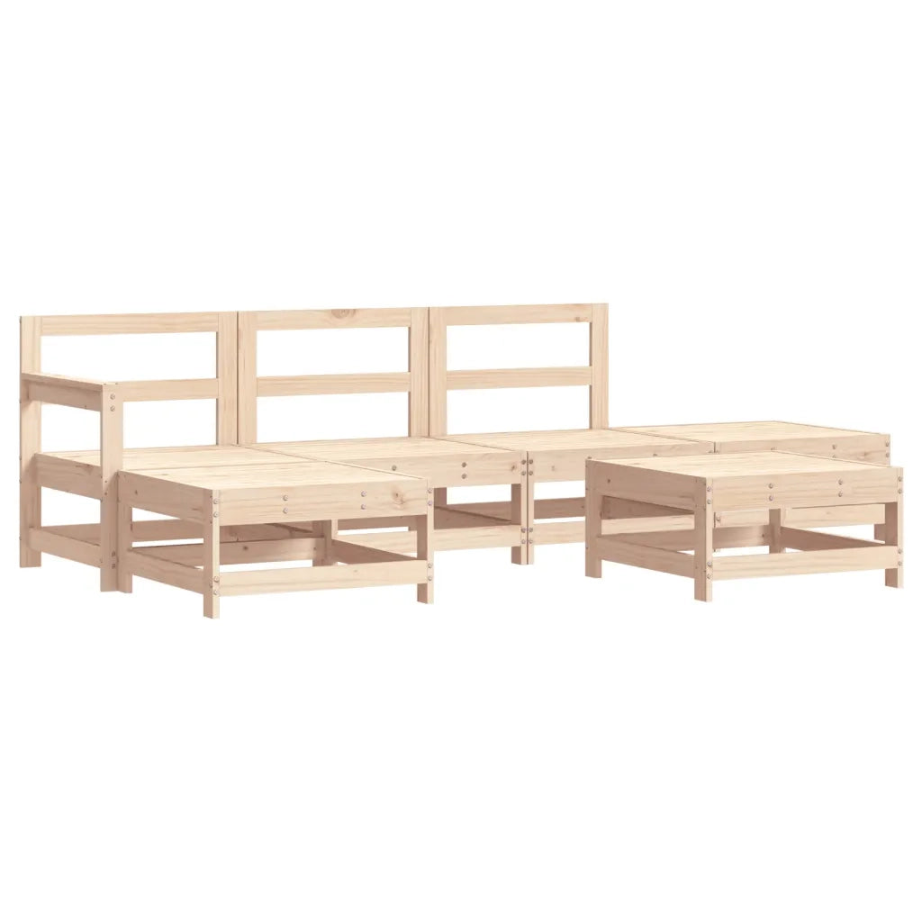 Set Salotto da Giardino 6 pz | Set di Mobili da Esterno in Legno Massello di Pino