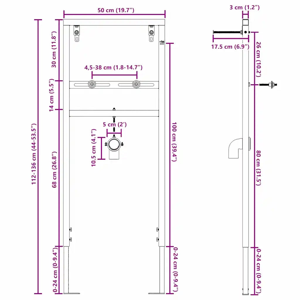 Supporto da parete per bagno Blu 50 x 3 x 112 cm CFW8625088