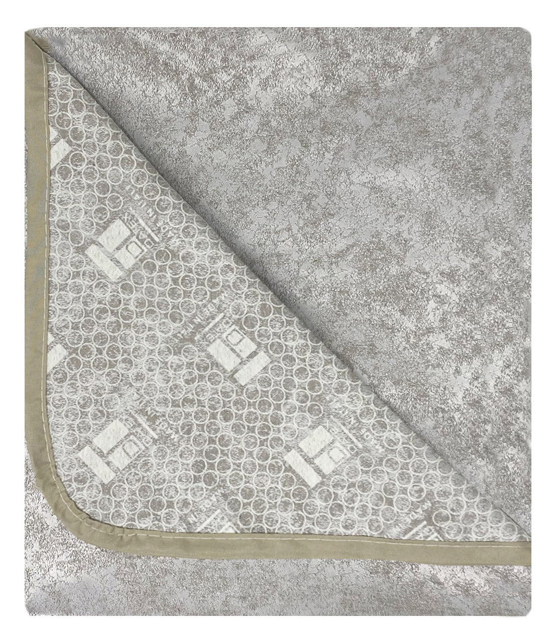 Copridivano con Penisola Destra Seduta 290 cm in Poliestere e Cotone Beige