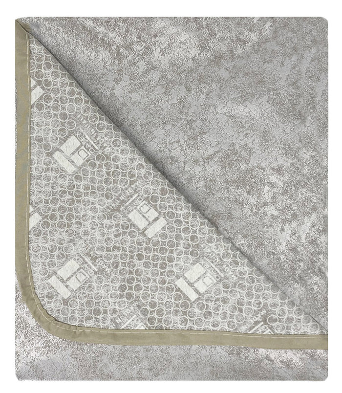 Copridivano con Penisola Destra Seduta 290 cm in Poliestere e Cotone Beige