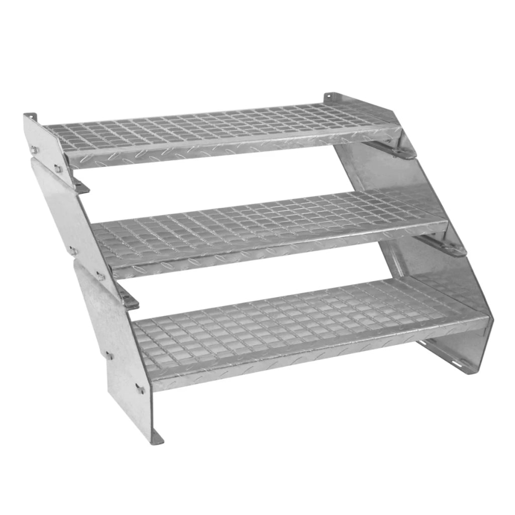 Scala metallica a gradini aggiuntivi regolabile in altezza in acciaio zincato 90 cm / 900 mm