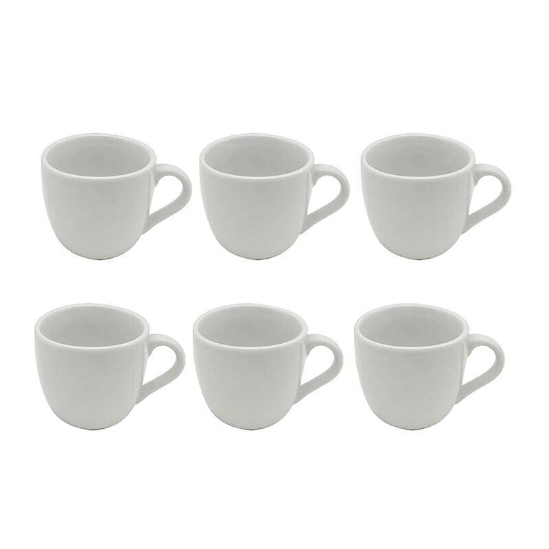 MA MAISON SET 6 TAZZINE MODELLO PERLA TAZZINA DA CAFFÈ BIANCA IN POCELLANA