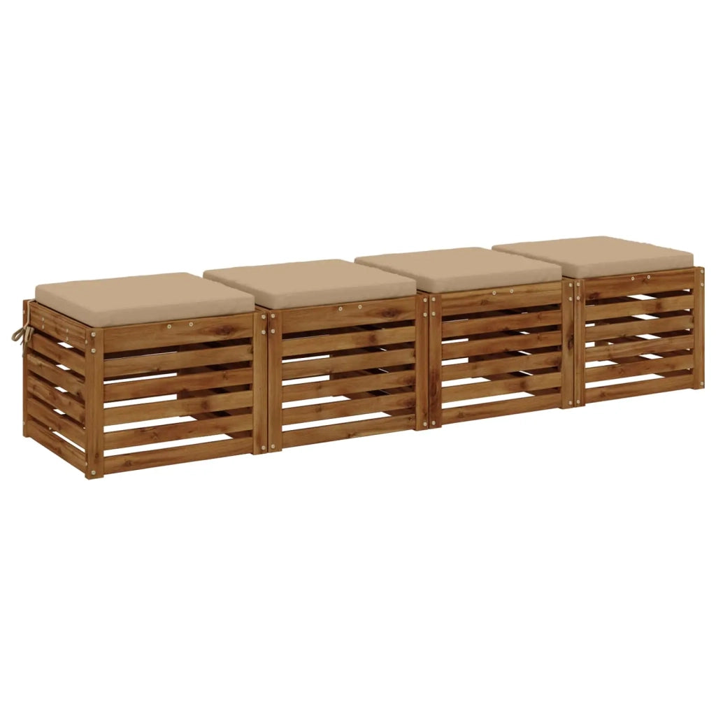 Cuscini per Sedia in 4 Pezzi SOEST 4 pz 100% Poliestere Sabbia 944357