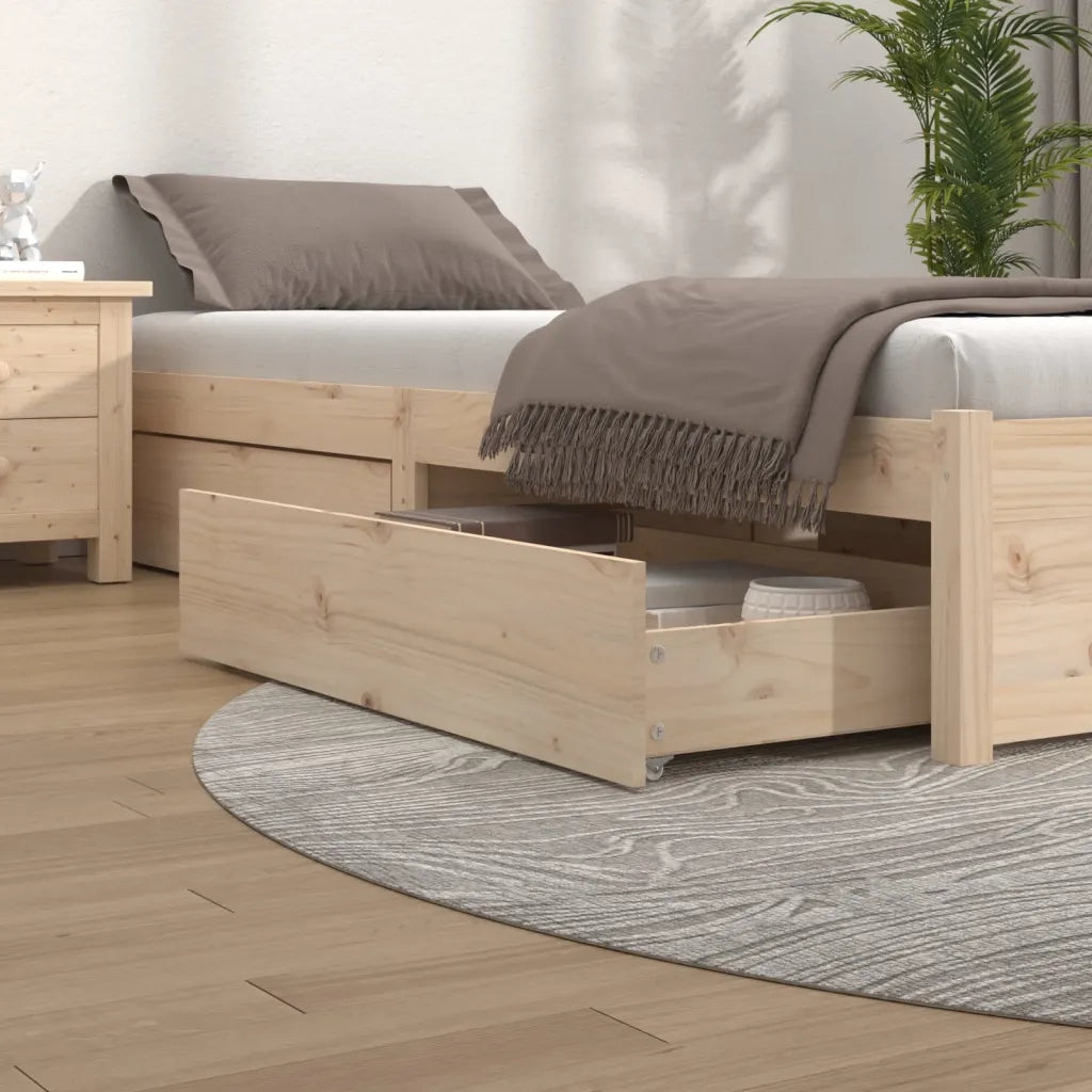 Cassettoni da Letto 4 pz in Legno Massello di Pino 814999