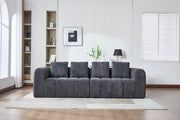 Divano Angolare Modulare 2 Pezzi ¨C MINIMAL ¨C Velluto Grigio Scuro, Braccioli, 260x94,5x80cm