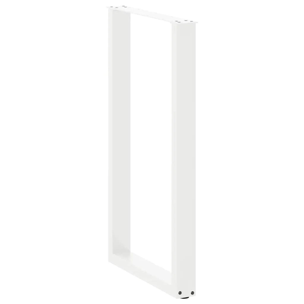 Set di 2 gambe regolabili per tavolo da bar a forma di U 60 x 100 cm design moderno acciaio bianco 02_0057477