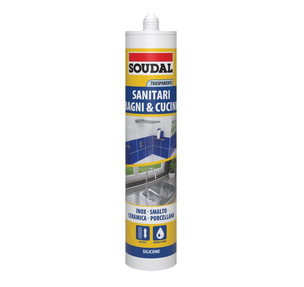 SILICONE ACETICO SANITARI SOUDAL 300 ml - Bianco - SOUDAL