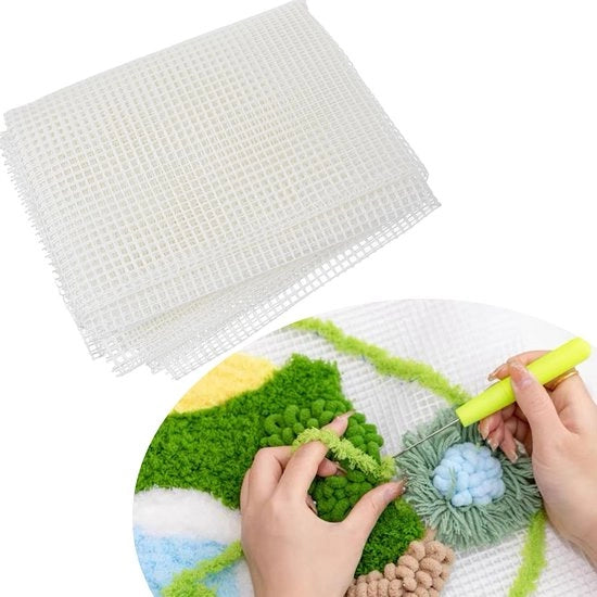 Set di Tappeti Handicraft - Telaio in Legno - Tessuto Lavorato a Maglia - Nettato - 100 x 75 cm - Tappeto Decorativo per Parete
