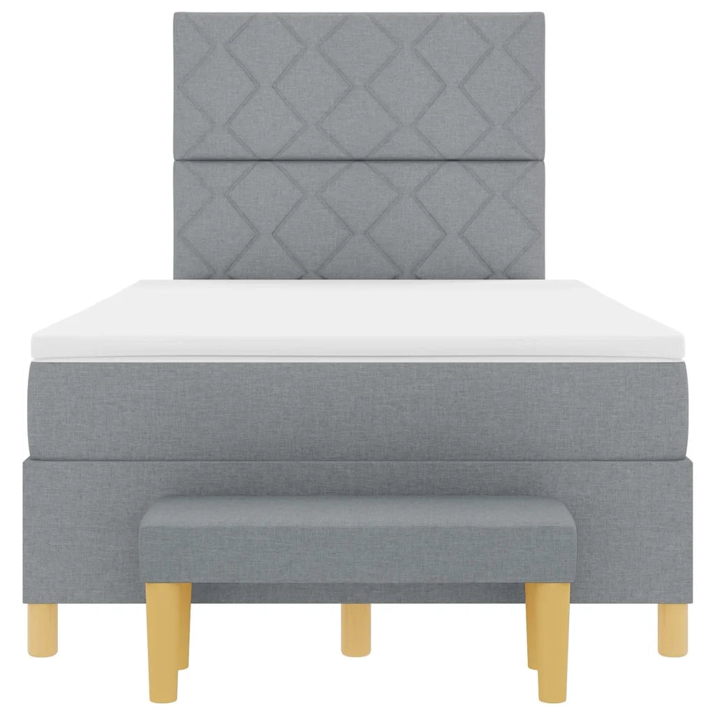 Letto a molle con cuscino Grigio chiaro 190 x 120 cm Tessuto 3344359