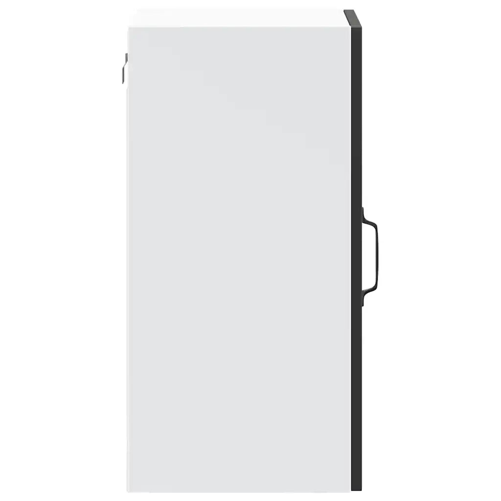 Pensile da Cucina con Porta in Vetro-Mobile Cucina da Parete Lucca Nero
