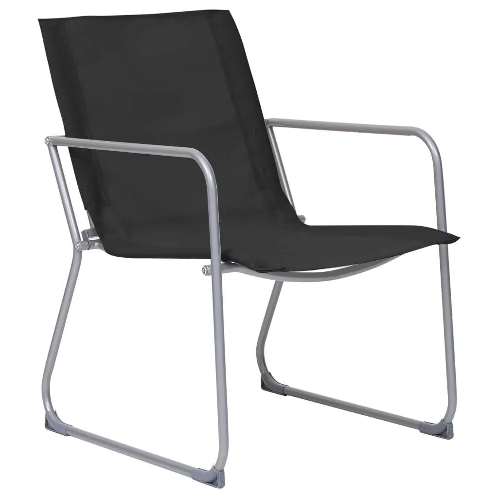 Set di mobili da giardino mobili da esterno set da 4 pezzi tessuto e acciaio nero 02_0016281