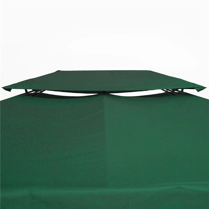 COPERTURA PER GAZEBO 4X3 M A 2 LIVELLI IN POLIESTERE CON CINGHIE E 10 FORI DI DRENAGGIO VERDE