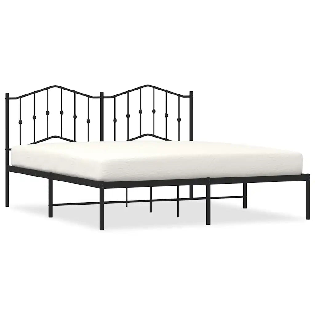 vidaXL Giroletto con Testiera in Metallo Nero 183x213 cm