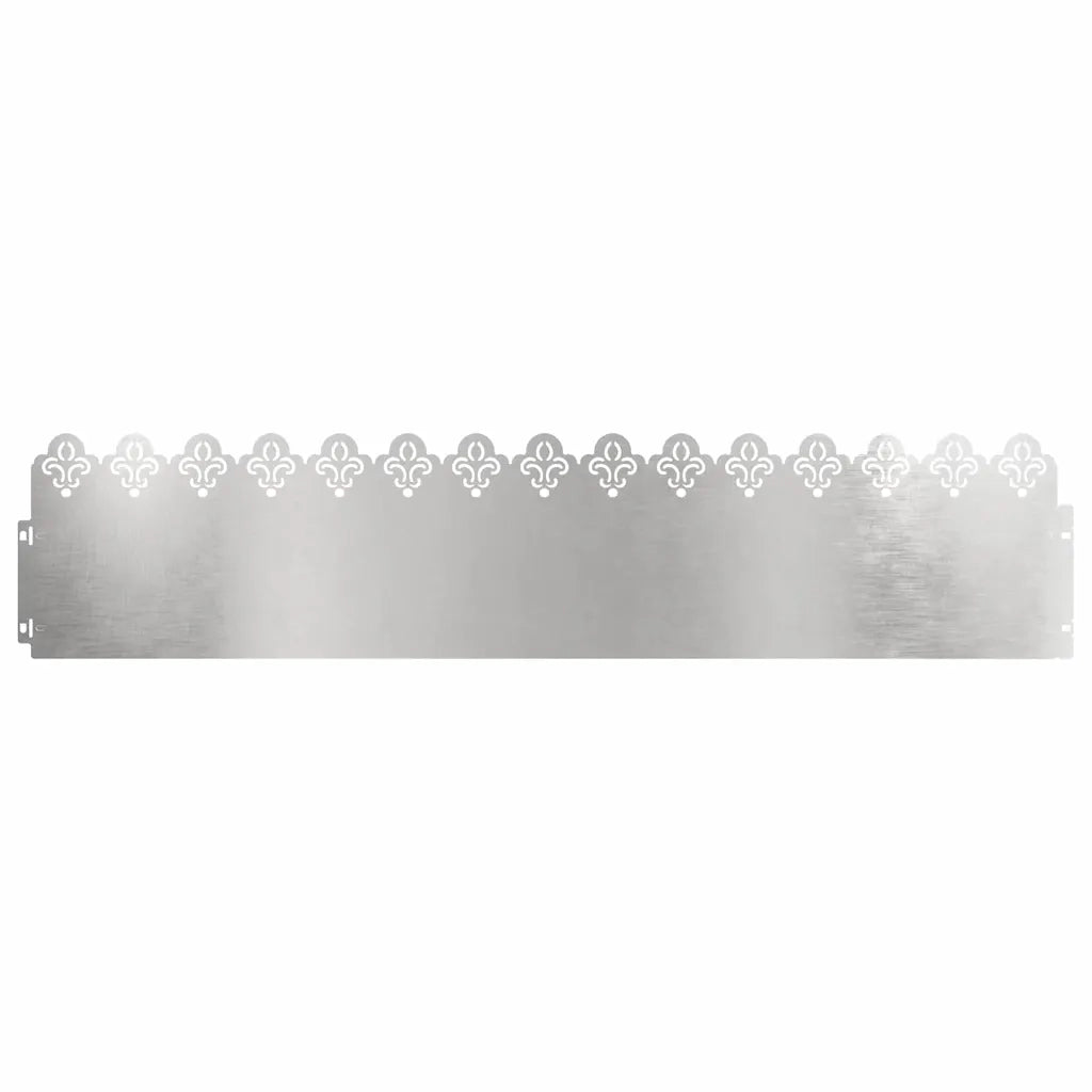 Bordure per prato 20 pz 103 x 0,05 x 22 cm Acciaio Inox Argento 874757