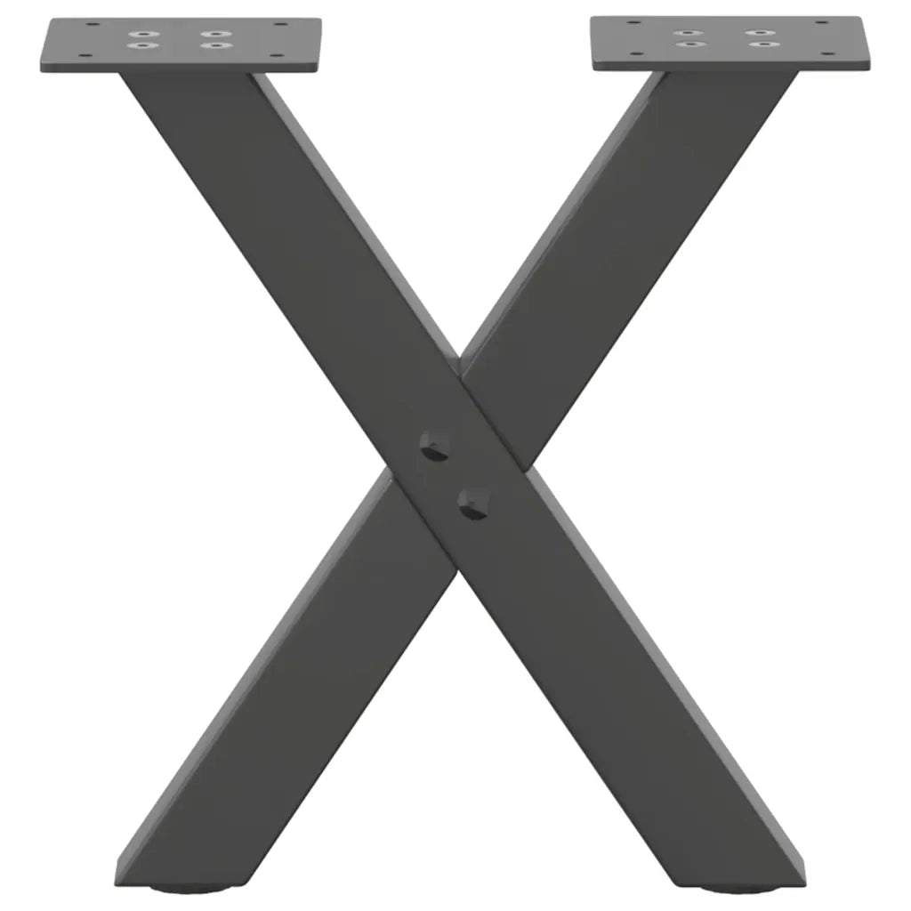 Gambe per Tavolino da Caffè a Forma di X 2 pz Antracite 30x(30-31) cm Acciaio 4012870
