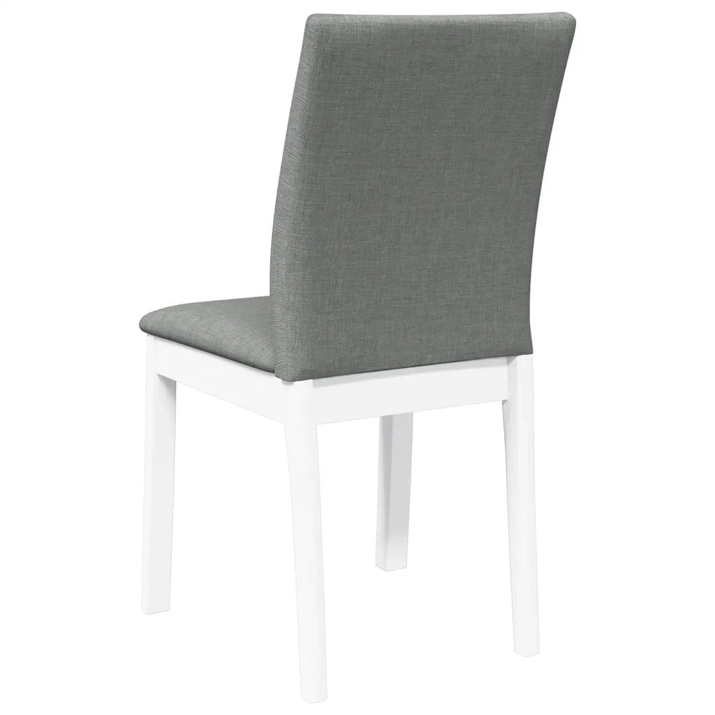 Sedie da Pranzo con Cuscini 2 pz Bianco Legno Massello di Hevea 4102451