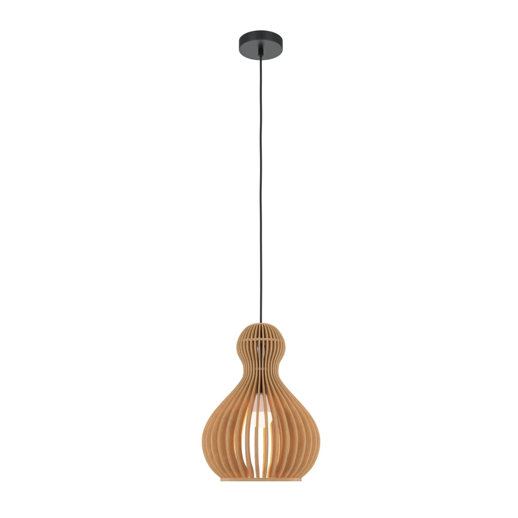 Maytoni Lampadario moderno Roots 1 luce E27 nero metallo legno