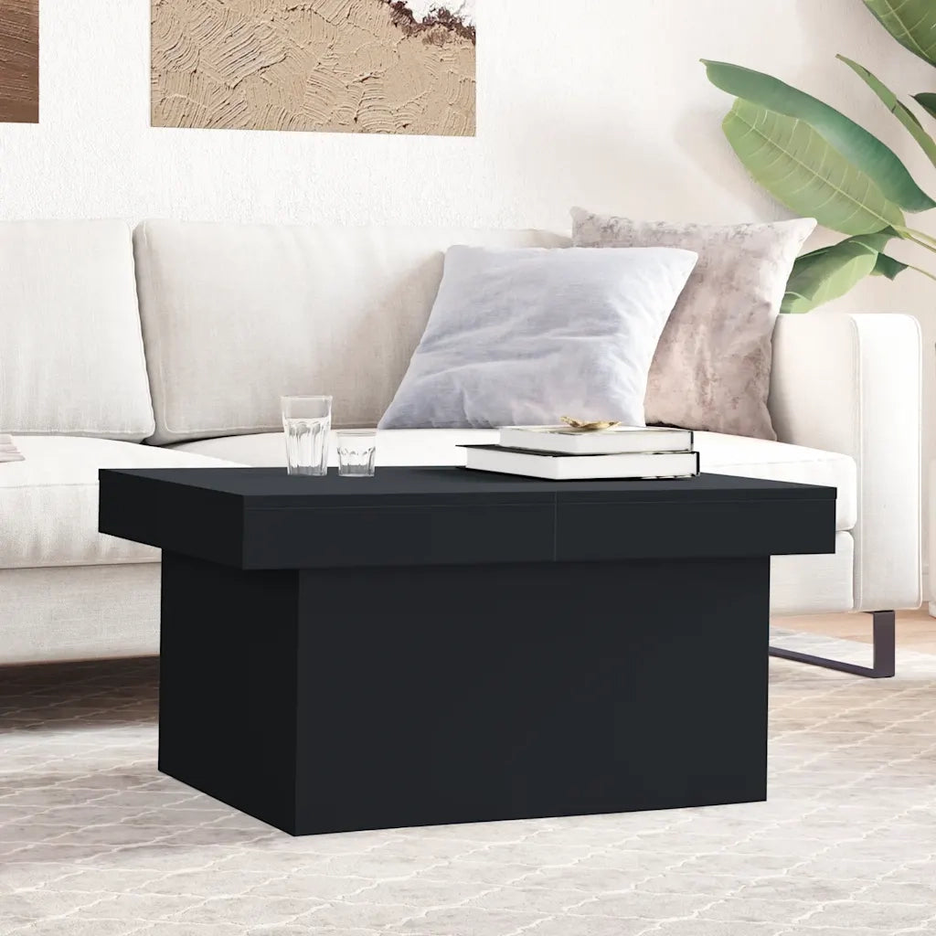 Tavolino da salotto | Tavolino da caff¨¨ | Tavolino da Soggiorno Nero 80x55x40 cm in Legno Multistrato