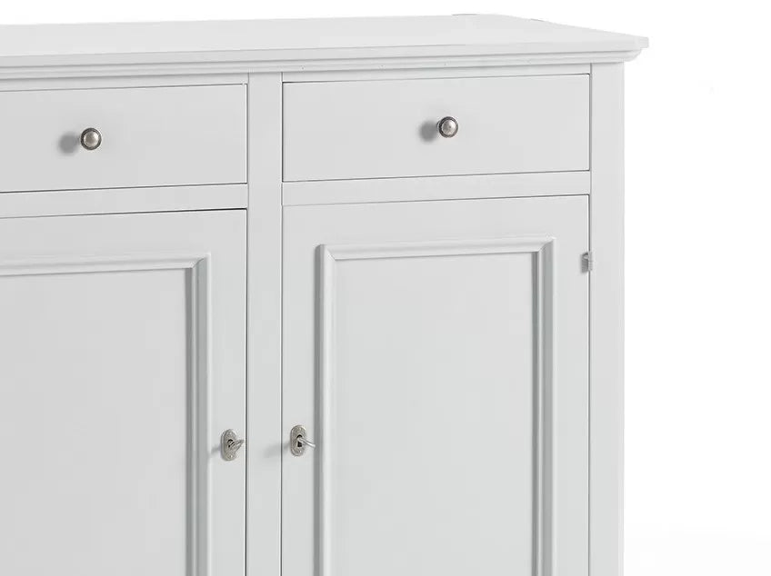 Madia credenza napoletana 3 ante bianco sporco l.160p.50.h.102 - Mobili 2G