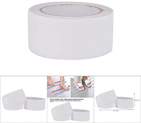 Striscia antiscivolo in PEVA/PUsomigliante gomma, Striscia di sicurezza schiacciante per pavimento antiscivolo, 5m (Translucido)
