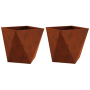 2 pz Fioriera | Cassetta per fiori | Vaso Ruggine 40 x 40 x 40 cm