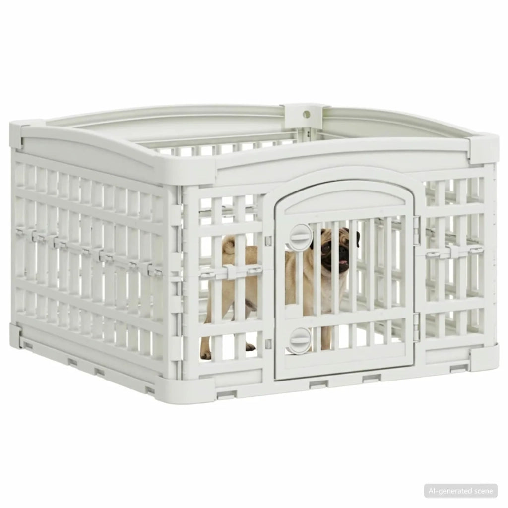 Parco giochi per cani a 4 pannelli Bianco 63 x 63 x 40 cm 42027213