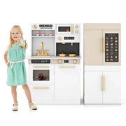 Set da cucina per bambini 2 pezzi 60 x 31 x 95 cm con frigorifero didattico in legno bianco 20_0017920