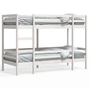 Letto singolo | Letto per adulti | Letto a Castello Bianco 90x200 cm in Legno Massello di Pino