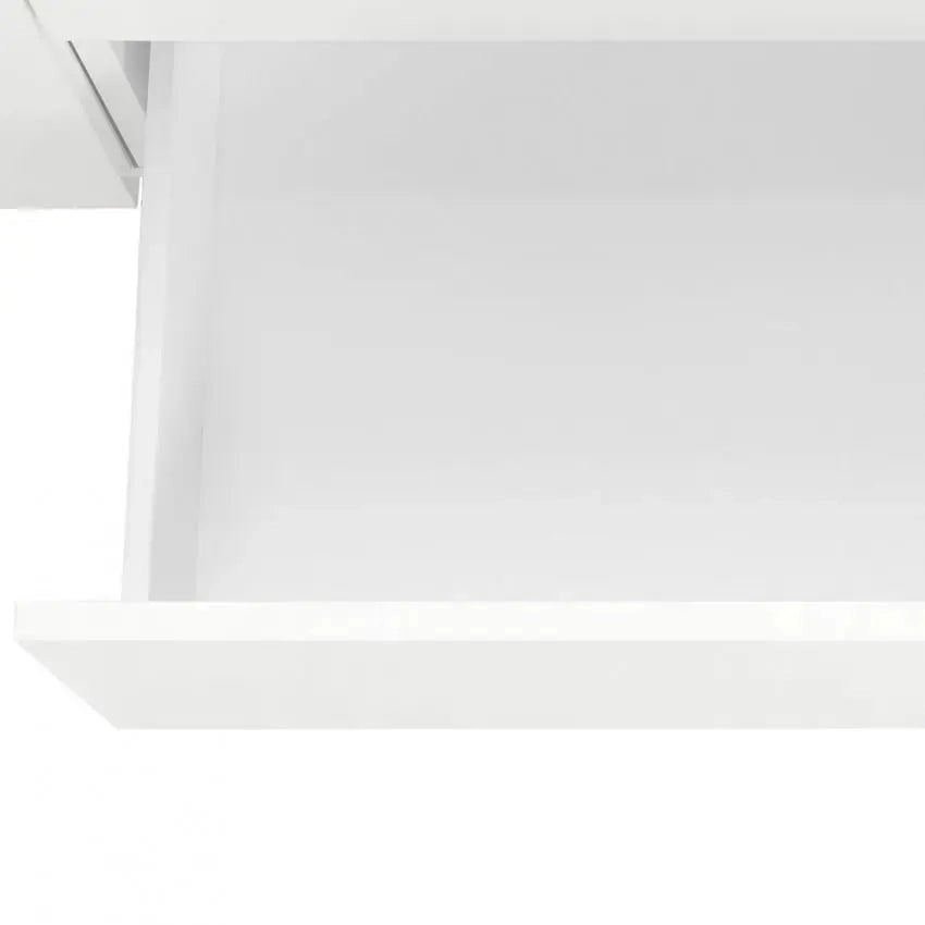 Credenza moderna VEGA con 2 ante battenti e 3 cassetti, bianco lucido 140