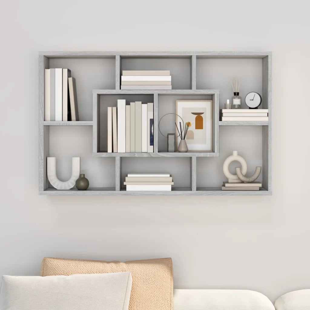 Mensola a Muro Grigio Sonoma 85x16x52,5 cm in Legno Multistrato 820461
