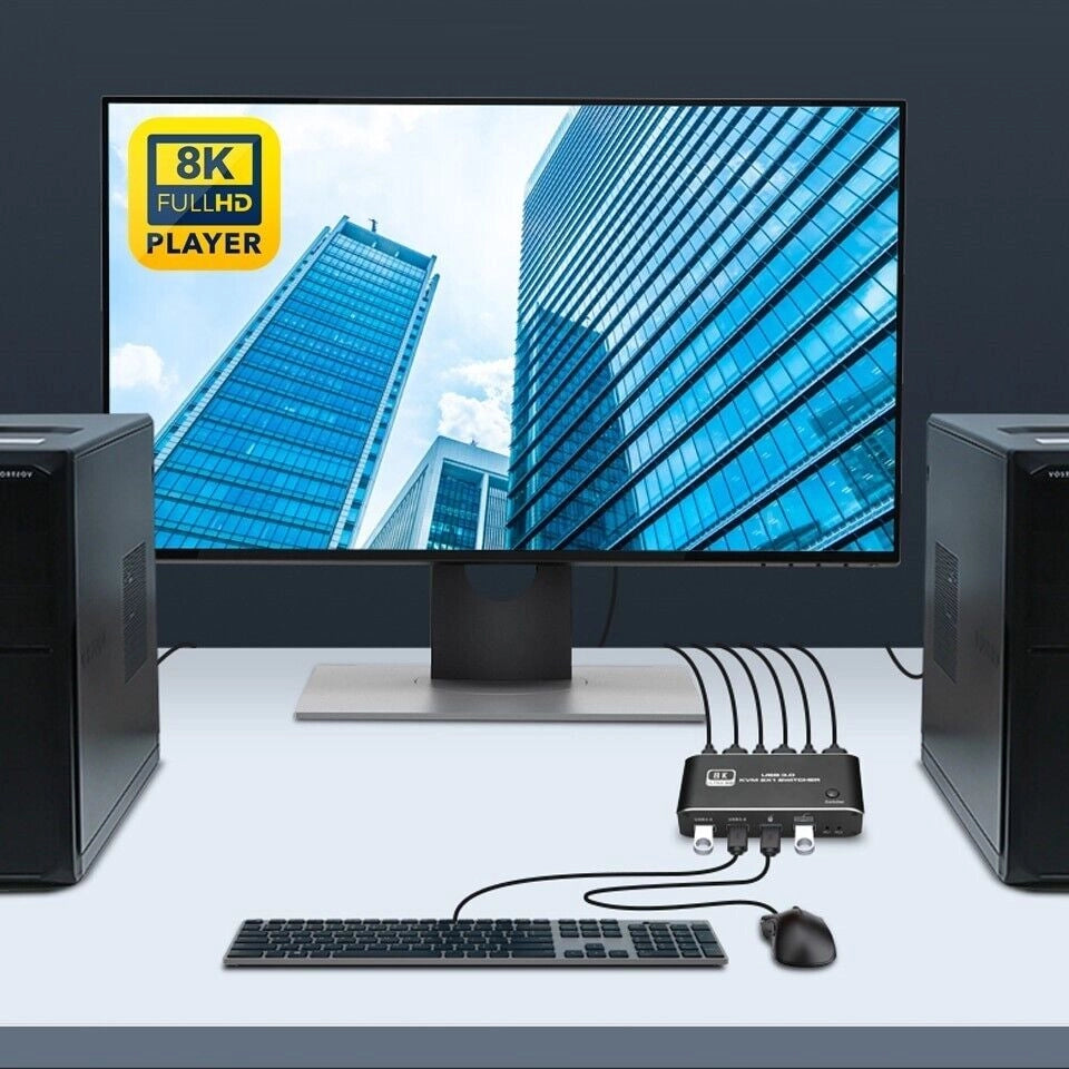 Switch KVM 2 Porte HDMI 4 USB 3.0 4K 8K ULTRA HD tastiera mouse QZK5