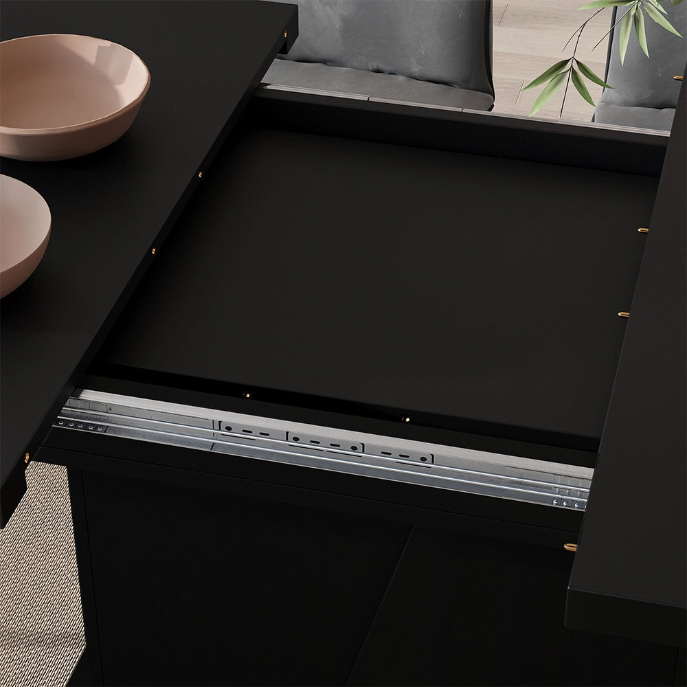 Vicco Tavolo da pranzo Estensibile Nero 120/160 x 80 cm Estensibile