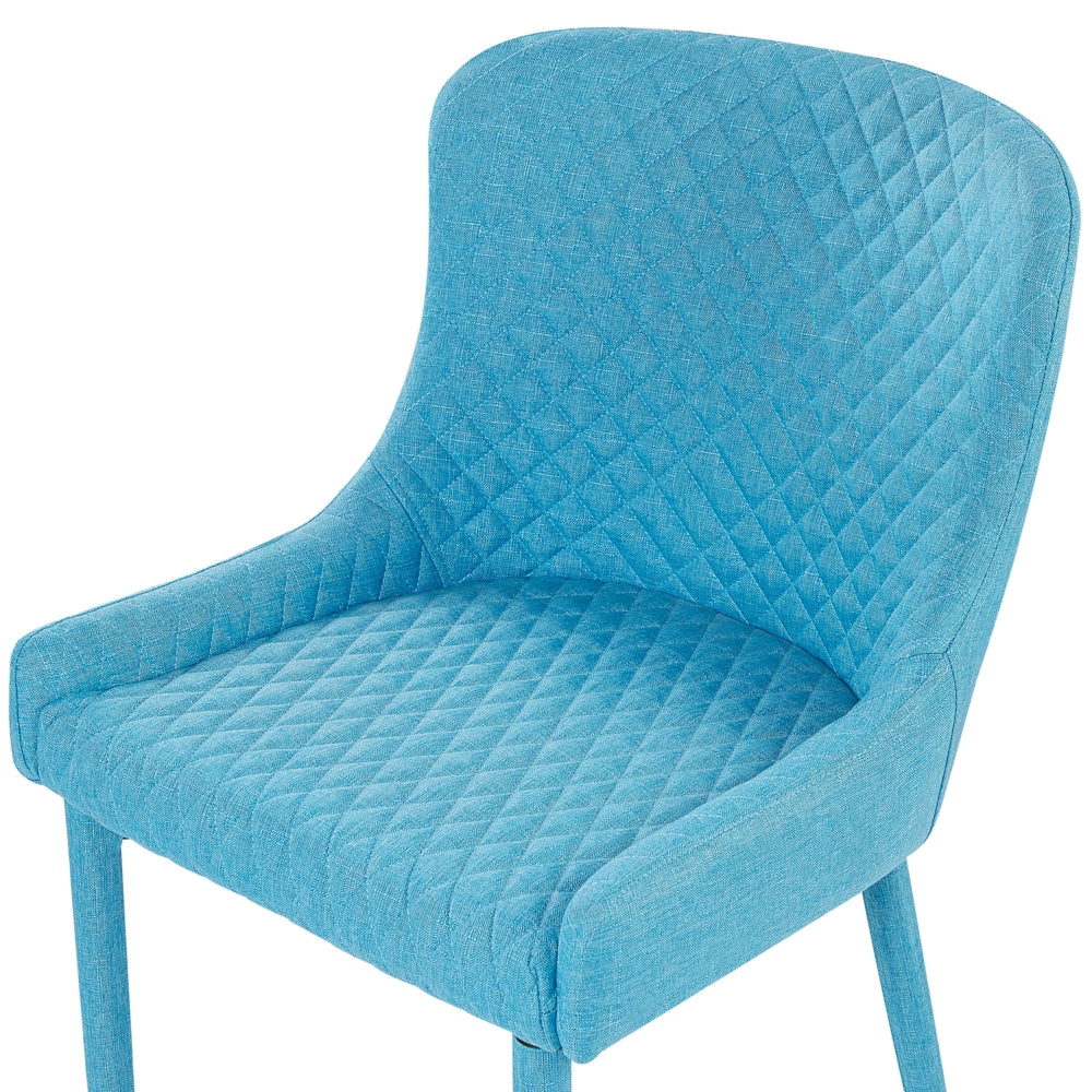 Set di 2 sedie da pranzo con rivestimento in tessuto blu stile eclettico glamour