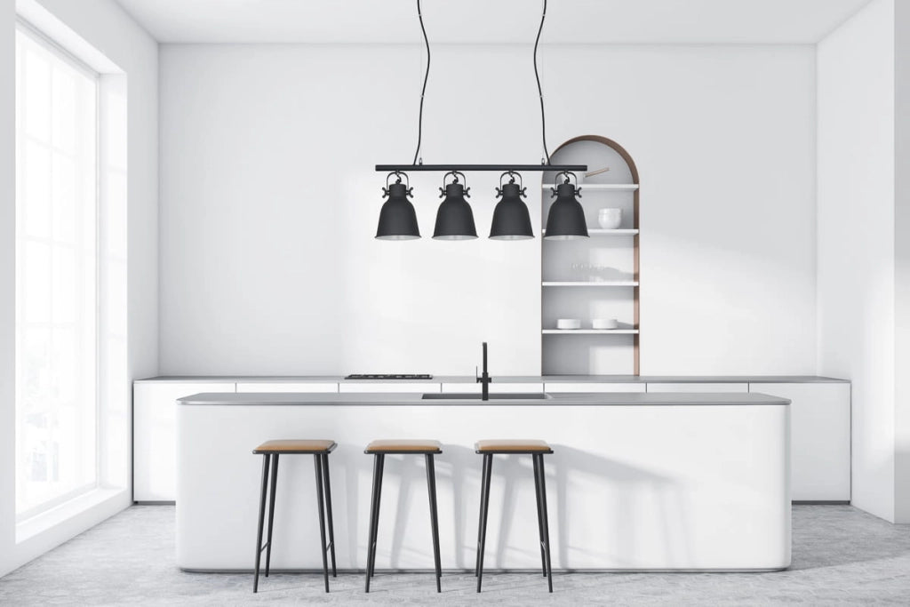 Lampadario Italux Lavare scandinavo 4xE27 nero/bianco