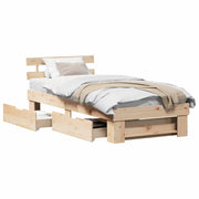 Letto singolo | Letto per adulti | Struttura del letto Naturale 90 x 200 cm Pino massello