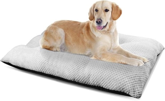 Letto per Cani Lavabile 90x70x8cm - Materasso per Gabbia con Fondino Antiscivolo per Cani di Medie e Grandi Dimensioni (Grigio)