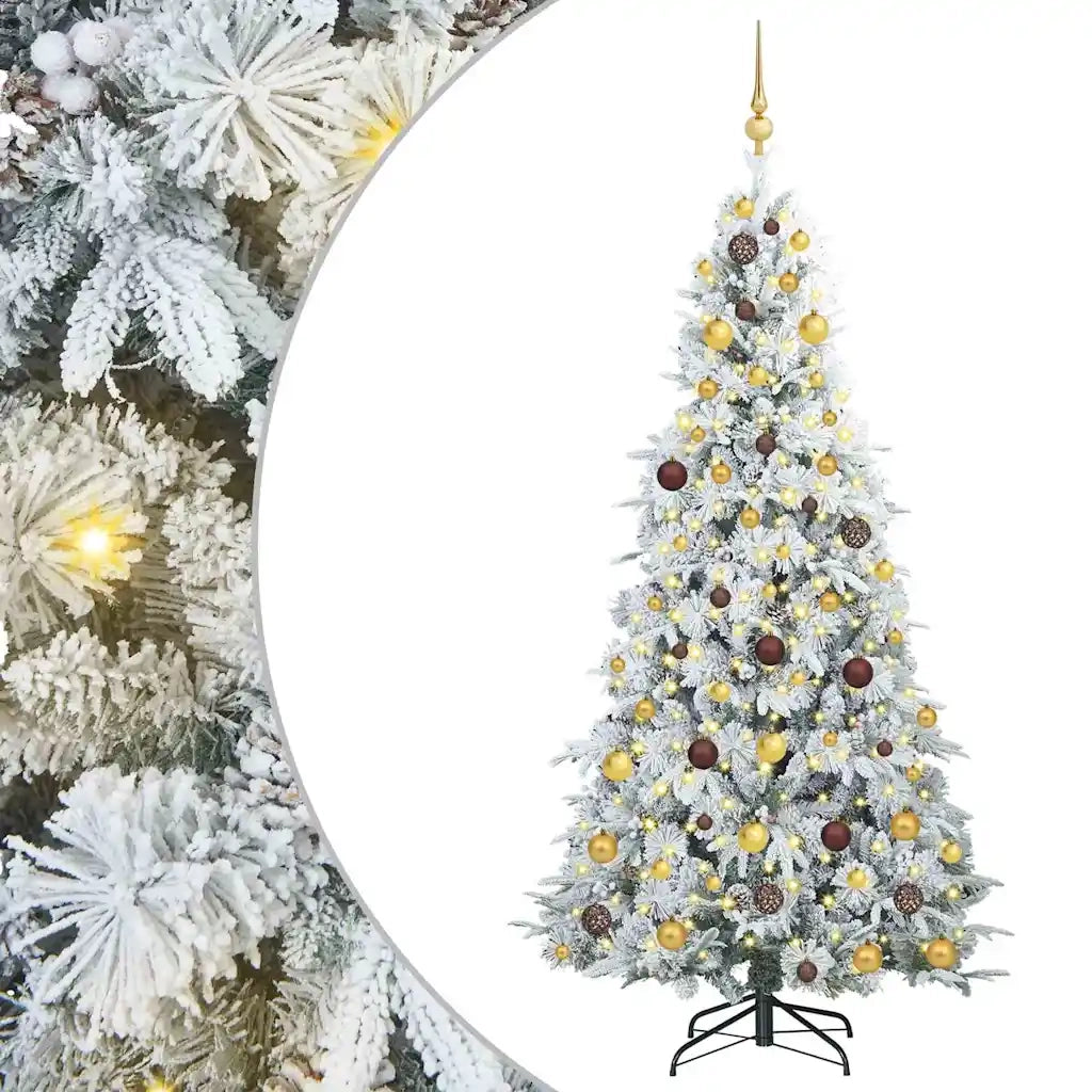 Albero di Natale Artificiale con Rami Pieghevoli Bianco 210 cm 3397494
