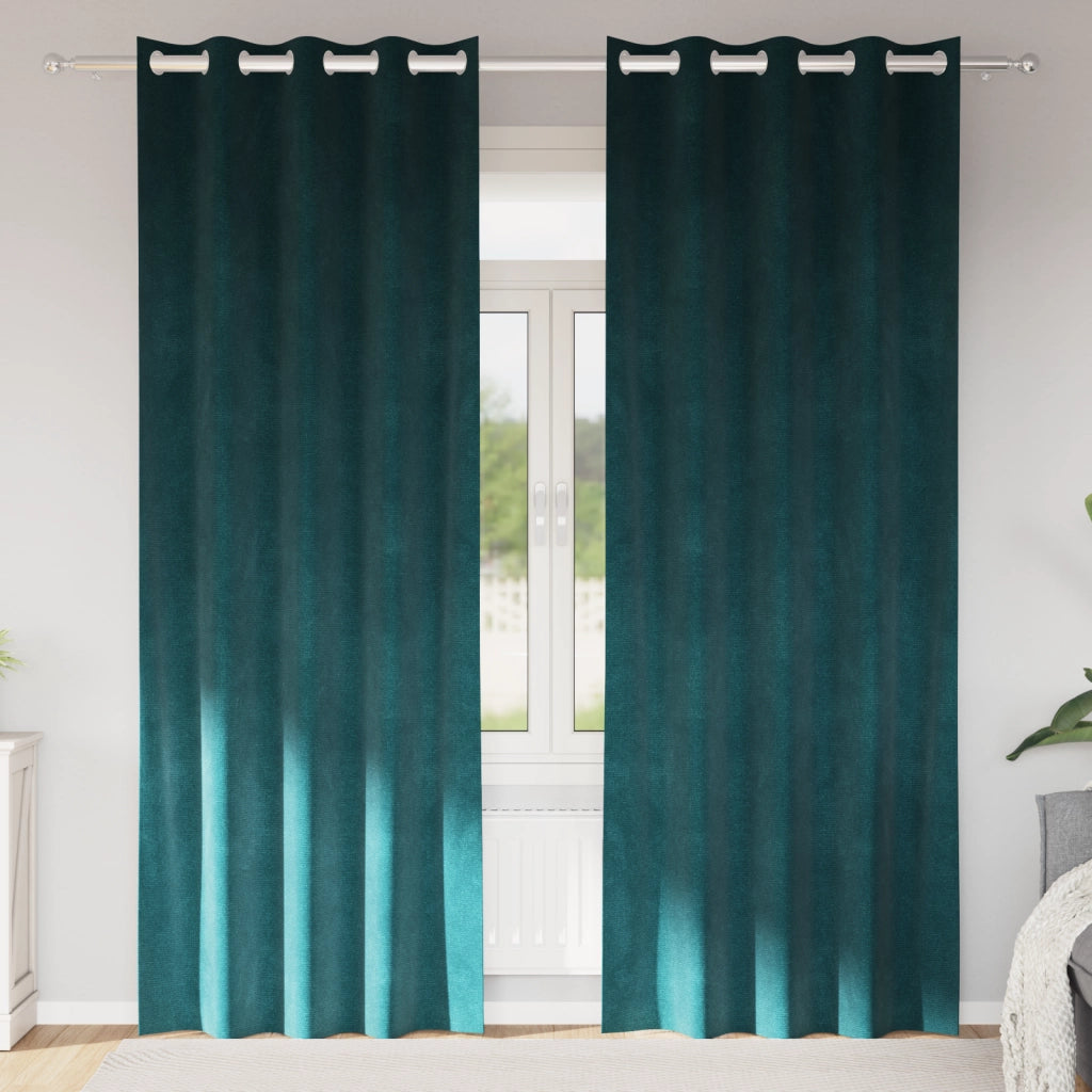 Tende oscuranti  con occhielli 2 pezzi Verde scuro in velluto